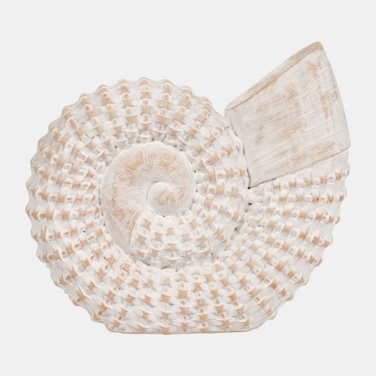 Kingston Living Ceramic Coastal Shell Tabletop Decoration - 7" - White